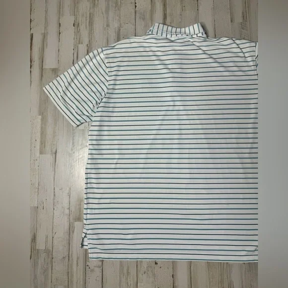 Peter Millar Shirt Mens XL White Striped Summer Comfort Polo Golf Classiccore - Picture 9 of 9